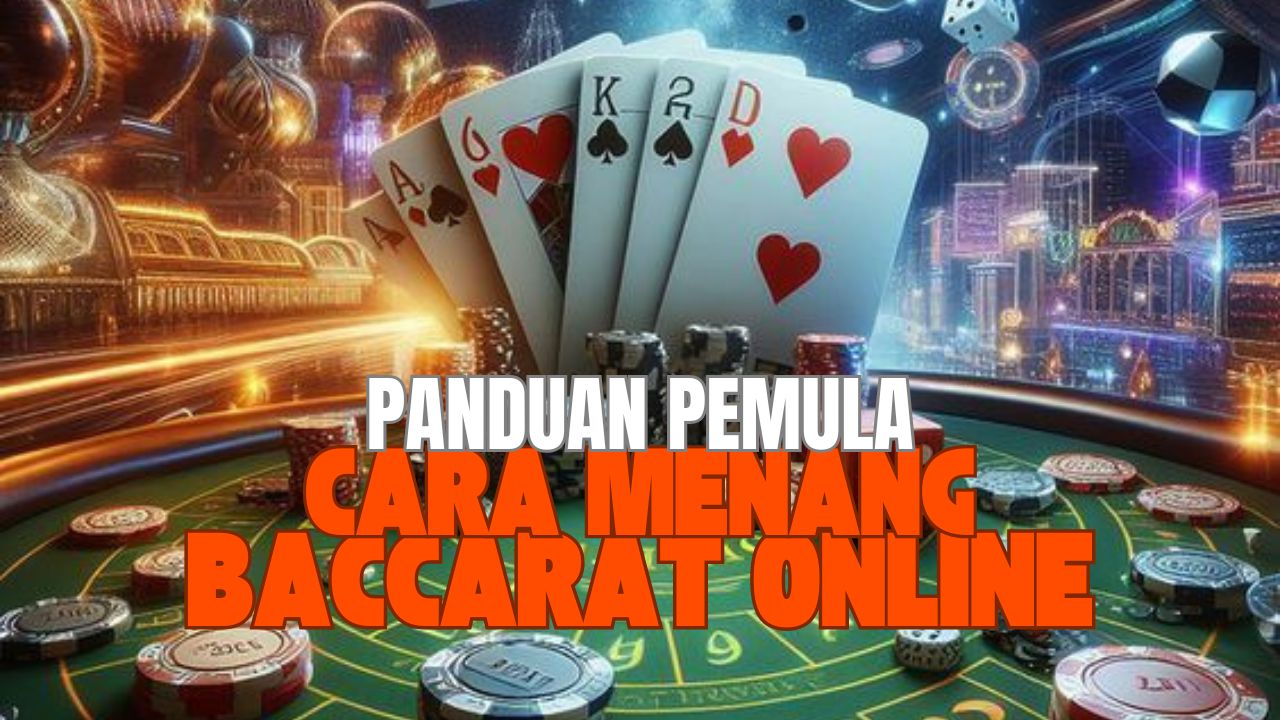 Sebuah meja permainan baccarat online live yang elegan dengan kartu yang terbuka untuk posisi Player dan Banker, dipandu oleh seorang dealer.